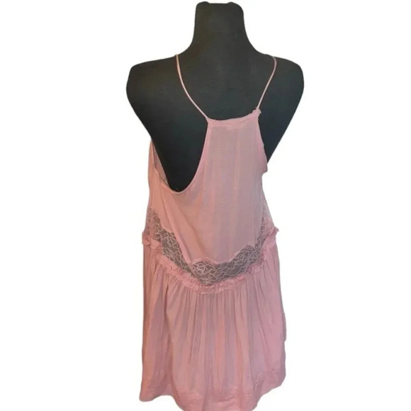 Free People Two For Tea Slip Babydoll Mini Dress In Blush Pink Size Small - Picture 4 of 6